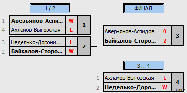 результаты турнира Тренировочный парный турнир DD в BC Zazor 