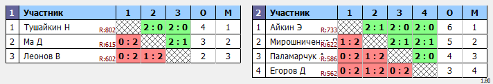 результаты турнира Чемпионата Города Томска по бадминтону «Прощай, лето»