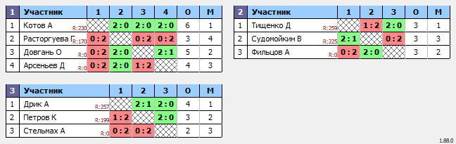 результаты турнира Новогодний марафон в Сколково SG