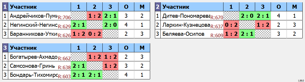 результаты турнира Новогодний турнир