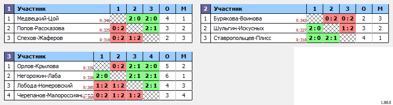 результаты турнира Новогодний парный турнир NLBC DF